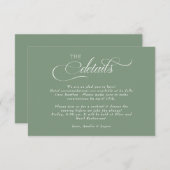 Carte D'accompagnement Détails du Mariage de script (Devant / Derrière)