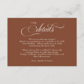 Carte D'accompagnement Détails du Mariage de script (Devant)