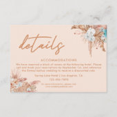 Carte D'accompagnement Détails du Mariage de script Boho moderne (Devant)