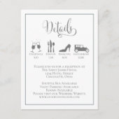 Carte D'accompagnement Détails du Mariage de script de calligraphie simpl (Devant)