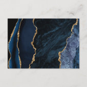 Carte D'accompagnement Détails du Mariage de script en or bleu de la mari (Dos)