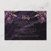 Carte D'accompagnement Détails du Mariage de script Floral Rose violet (Devant)