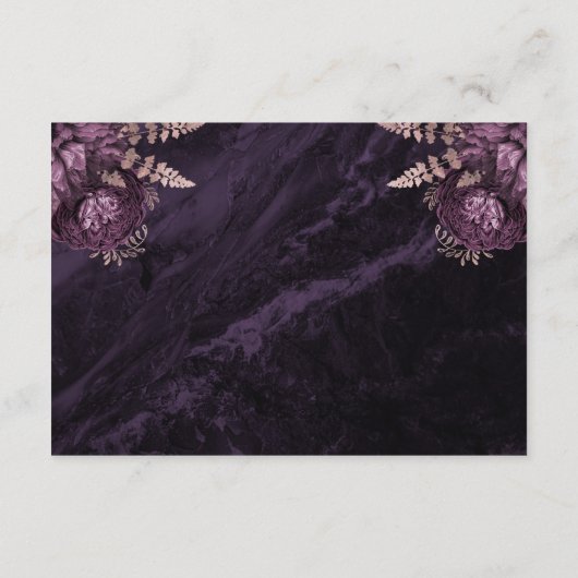 Carte D'accompagnement Détails du Mariage de script Floral Rose violet (Dos)