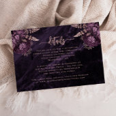 Carte D'accompagnement Détails du Mariage de script Floral Rose violet