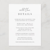 Carte D'accompagnement Détails du Mariage de script minimaliste moderne (Devant)