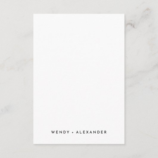 Carte D'accompagnement Détails du Mariage de script moderne simple blanc (Dos)