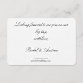 Carte D'accompagnement Détails du Mariage de script simple élégant Code Q (Dos)