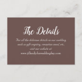 Carte D'accompagnement Détails du Mariage de style simple (Devant)