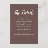 Carte D'accompagnement Détails du Mariage de style simple (Devant)