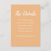 Carte D'accompagnement Détails du Mariage de style simple Peach (Devant)