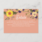 Carte D'accompagnement Détails du Mariage de tournesol (Devant)