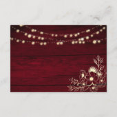 Carte D'accompagnement Détails du Mariage de tournesol rustique (Dos)