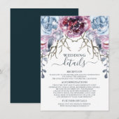 Carte D'accompagnement Détails du mariage d'hiver (Devant / Derrière)