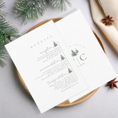 Carte D'accompagnement Détails du mariage d'hiver rustique Forest Green I