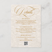 Carte D'accompagnement Détails du Mariage d'ivoire floral simple et éléga (Devant)