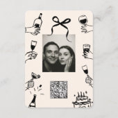 Carte D'accompagnement Détails du Mariage Doodle funky dessiné à la main (Dos)