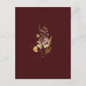 Carte D'accompagnement Détails du mariage d'or bordeaux automne (Dos)