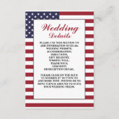 Carte D'accompagnement Détails du Mariage du drapeau américain (Devant)