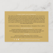 Carte D'accompagnement Détails du mariage du monogramme de couronne d'or (Dos)