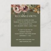 Carte D'accompagnement Détails du Mariage Earthy Olive Green. Floral Boho (Devant)