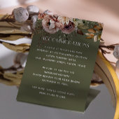 Carte D'accompagnement Détails du Mariage Earthy Olive Green. Floral Boho