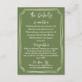 Carte D'accompagnement Détails du Mariage écrit illustrés à la main (Devant)