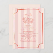 Carte D'accompagnement Détails du Mariage en bande rose Feuille Palm (Devant / Derrière)