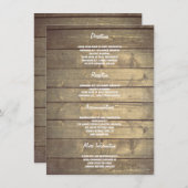 Carte D'accompagnement Détails du Mariage en bois rustique - Information (Devant / Derrière)