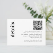 Carte D'accompagnement Détails du Mariage en gras de code QR (Debout devant)