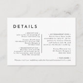 Carte D'accompagnement Détails du Mariage en gras moderne blanc (Devant)