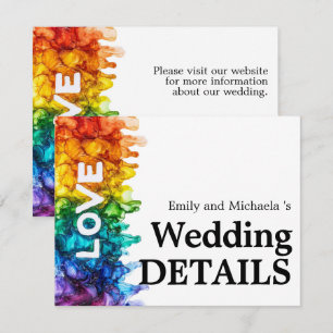 Carte D'accompagnement 🌈 Détails du Mariage en ligne LGBTQ peint avec am