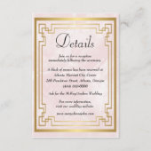 Carte D'accompagnement Détails du Mariage en marbre rose géométrique (Devant)