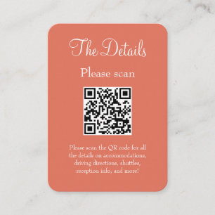Carte D'accompagnement Détails du Mariage en terre cuite moderne simple C