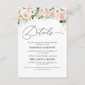 Carte D'accompagnement Détails du Mariage Ethereal Blush (Devant)