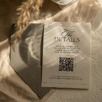 Détails du mariage Étiquette Vintage QR-Code & Sit