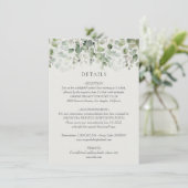 Carte D'accompagnement Détails du Mariage Eucalyptus Sage Green (Debout devant)