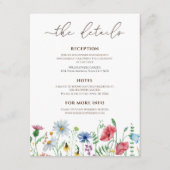 Carte D'accompagnement Détails du Mariage fleur sauvage (Devant)