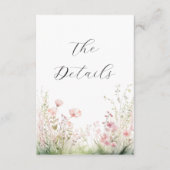 Carte D'accompagnement Détails du Mariage Fleur sauvage (Devant)