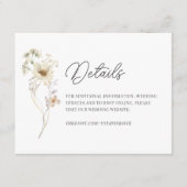 Carte D'accompagnement Détails du Mariage Fleur sauvage aquarelle (Devant)