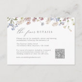 Carte D'accompagnement Détails du Mariage fleur sauvage Code QR (Devant)