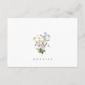 Carte D'accompagnement Détails du Mariage fleur sauvage Code QR (Dos)