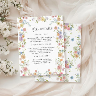 Carte D'accompagnement Détails du Mariage Fleur sauvage coloré