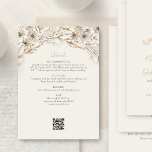 Carte D'accompagnement Détails du Mariage Fleur sauvage de départ d'autom