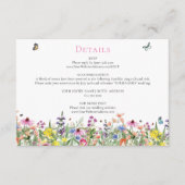 Carte D'accompagnement Détails du Mariage Fleur sauvage d'été (Devant)