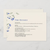 Carte D'accompagnement Détails du Mariage Fleur sauvage et code QR Waterc (Devant / Derrière)