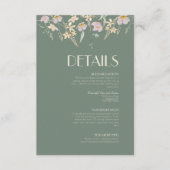 Carte D'accompagnement Détails du Mariage fleur sauvage Sage Deco (Devant)