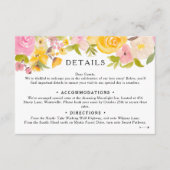 Carte D'accompagnement Détails du Mariage fleuri jaune de la prairie boho (Devant)