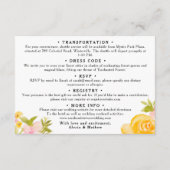 Carte D'accompagnement Détails du Mariage fleuri jaune de la prairie boho (Dos)