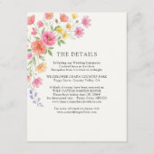 Carte D'accompagnement Détails du mariage Fleurs Orange Rose (Devant)