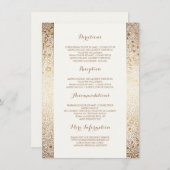 Carte D'accompagnement Détails du Mariage Floral Blanc Or -Information (Devant / Derrière)